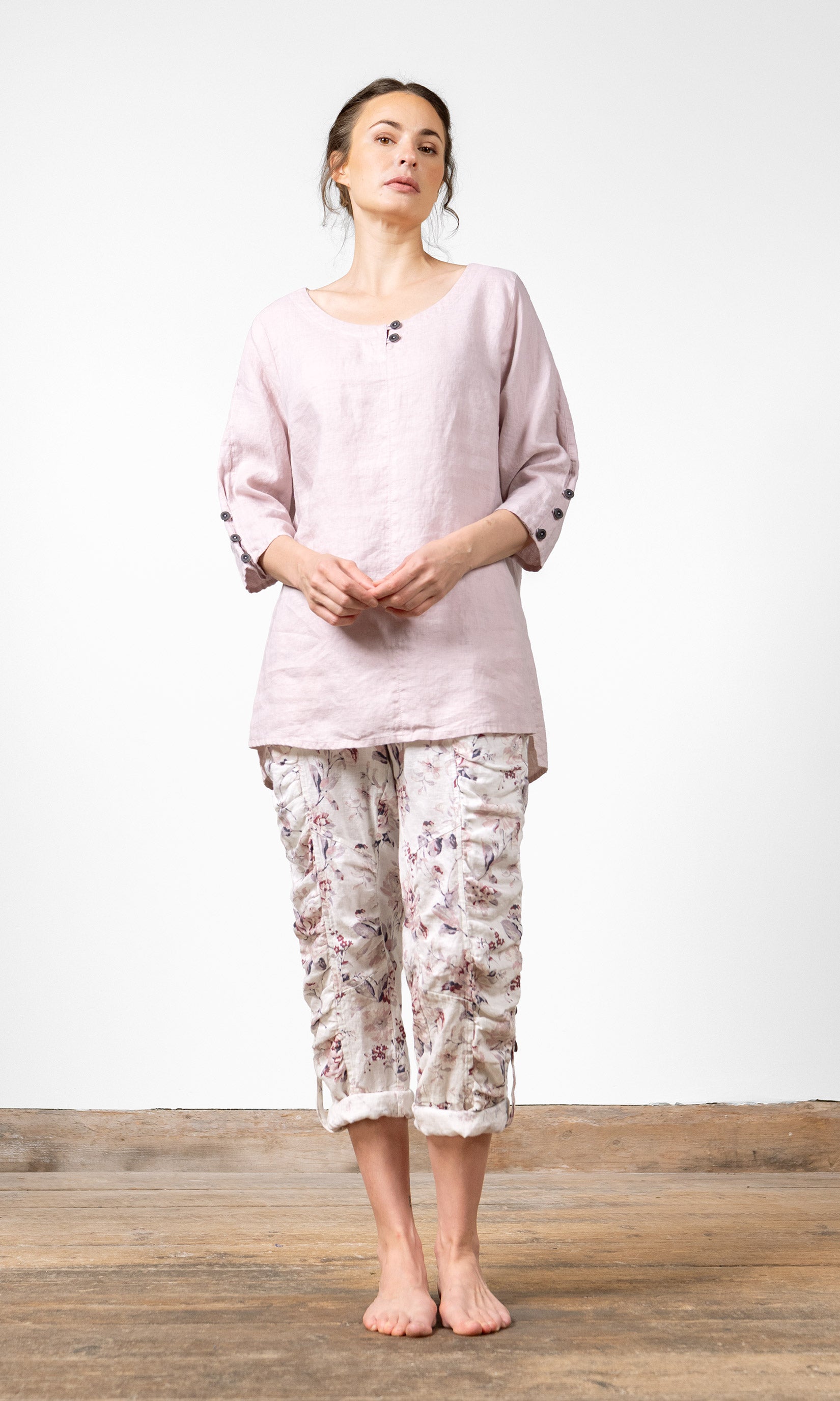 Rak linnetunika med utfällbar ärm