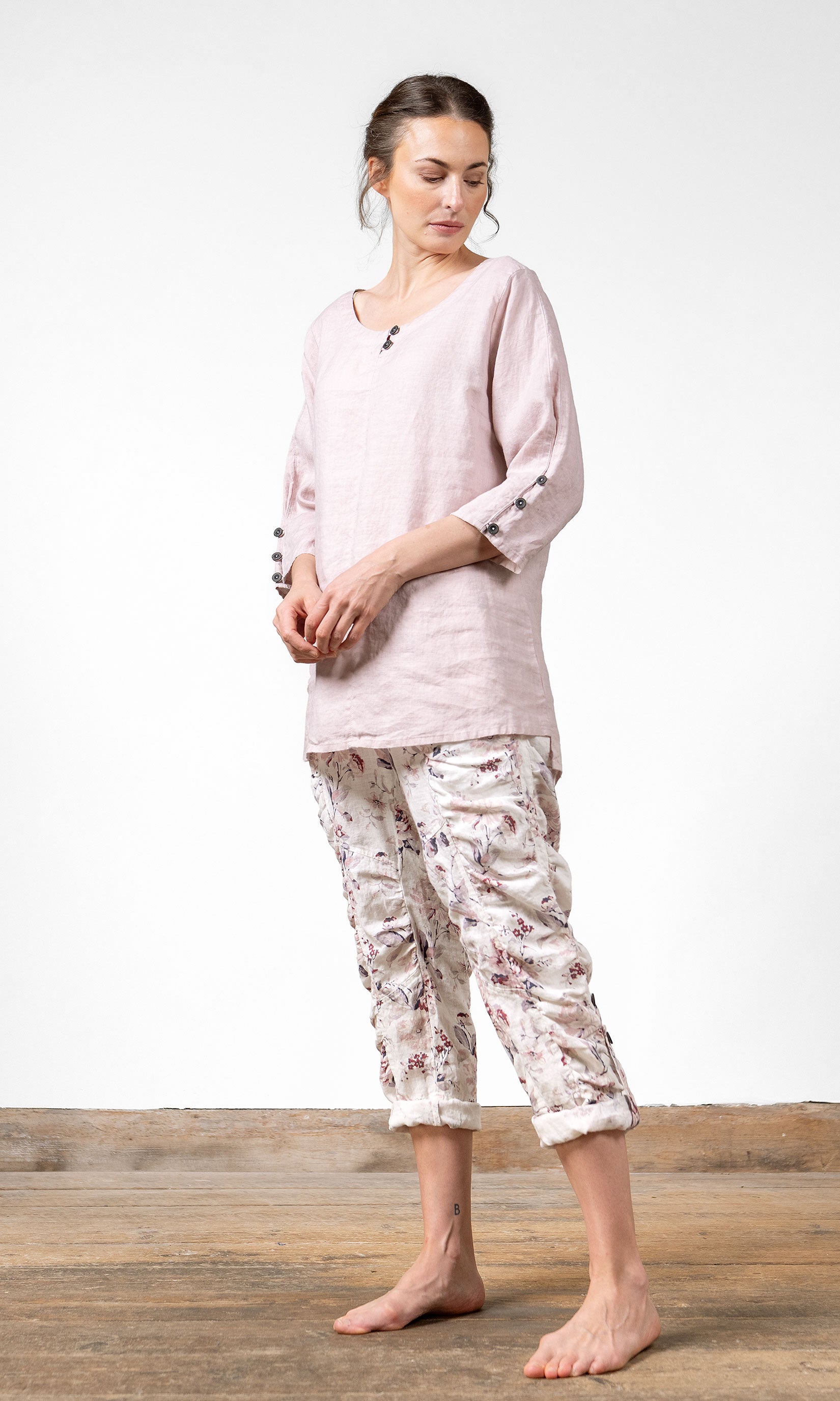 Rak linnetunika med utfällbar ärm