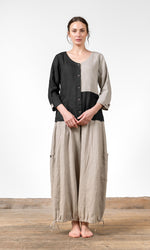 Leinenhose mit Kordelzug und zusätzlicher Weite