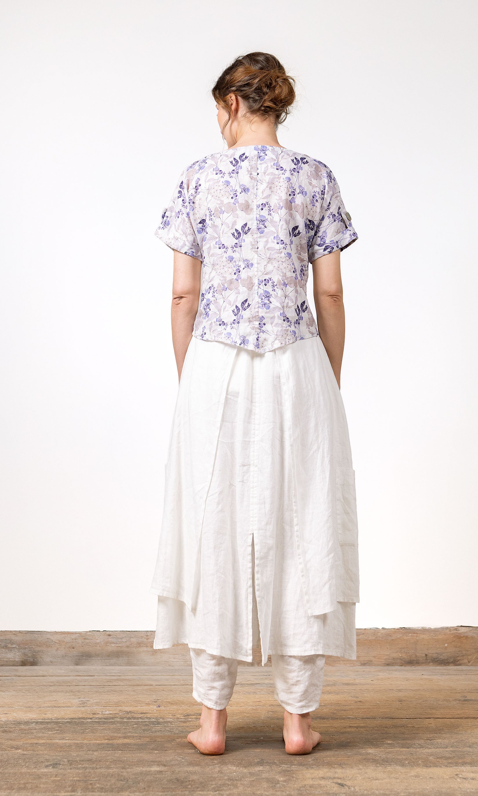 Hosenrock mit überlappenden Lagen aus Leinen