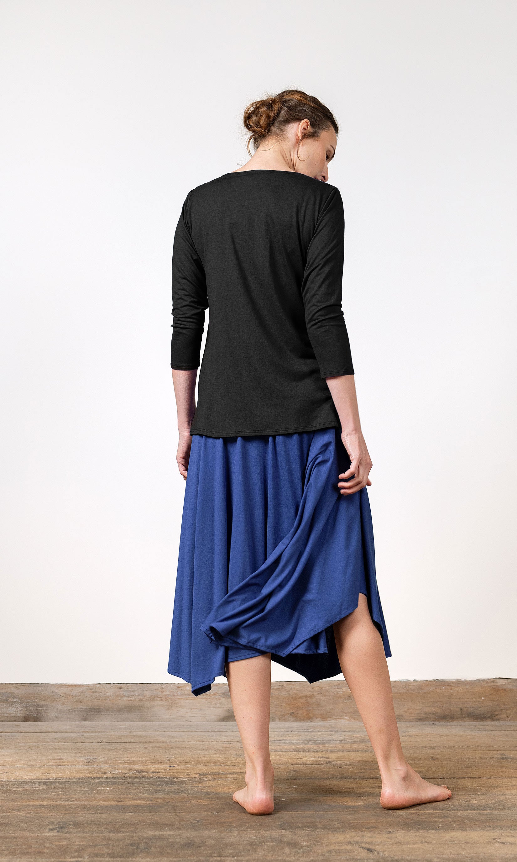 T-Shirt mit 3/4-Ärmeln aus Viskose 