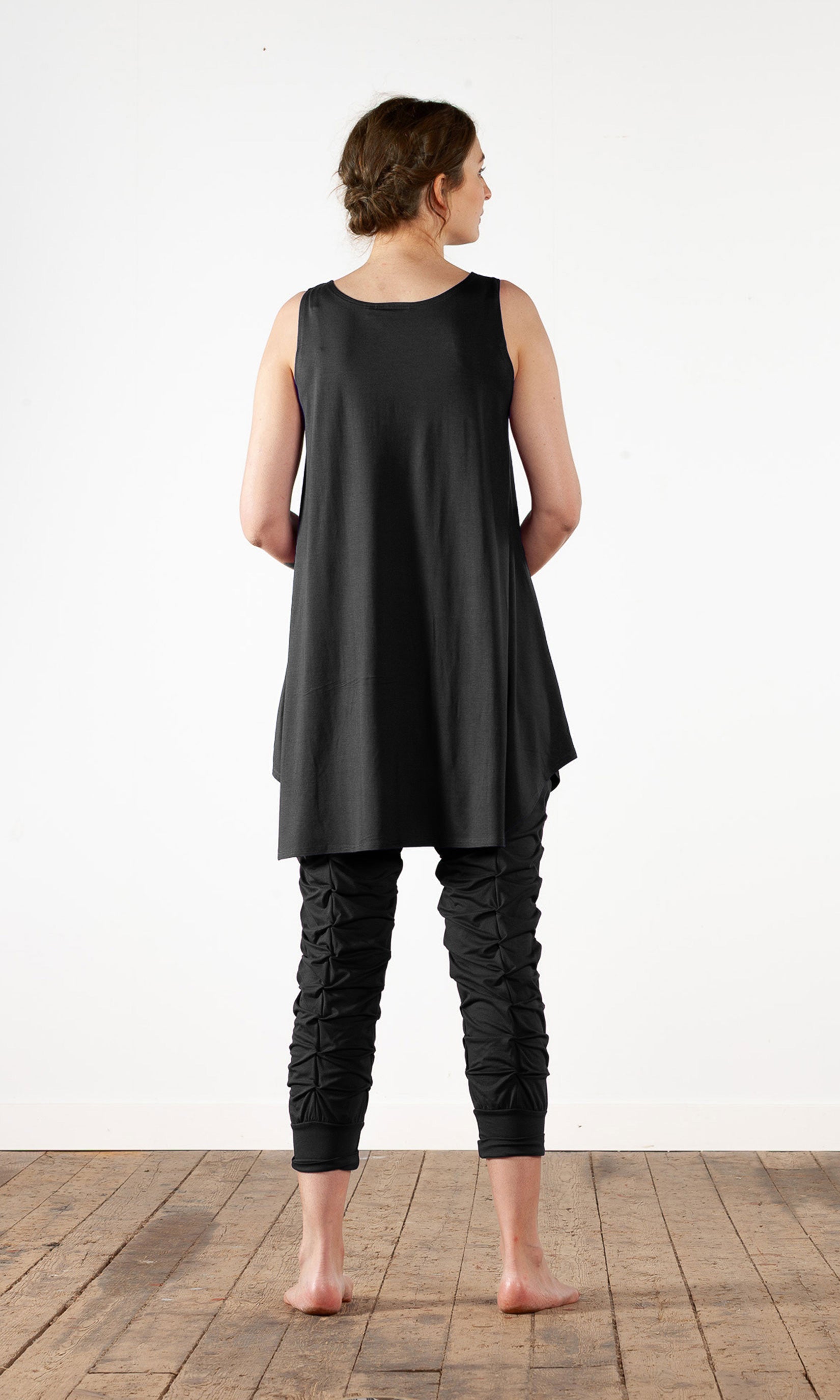 Viskostunika in A-Linien-Form, ärmelloses Modell