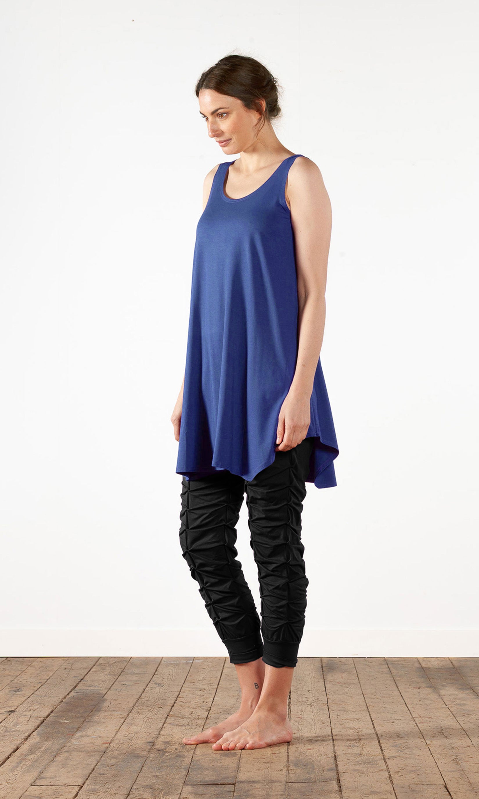 Viskostunika in A-Linien-Form, ärmelloses Modell