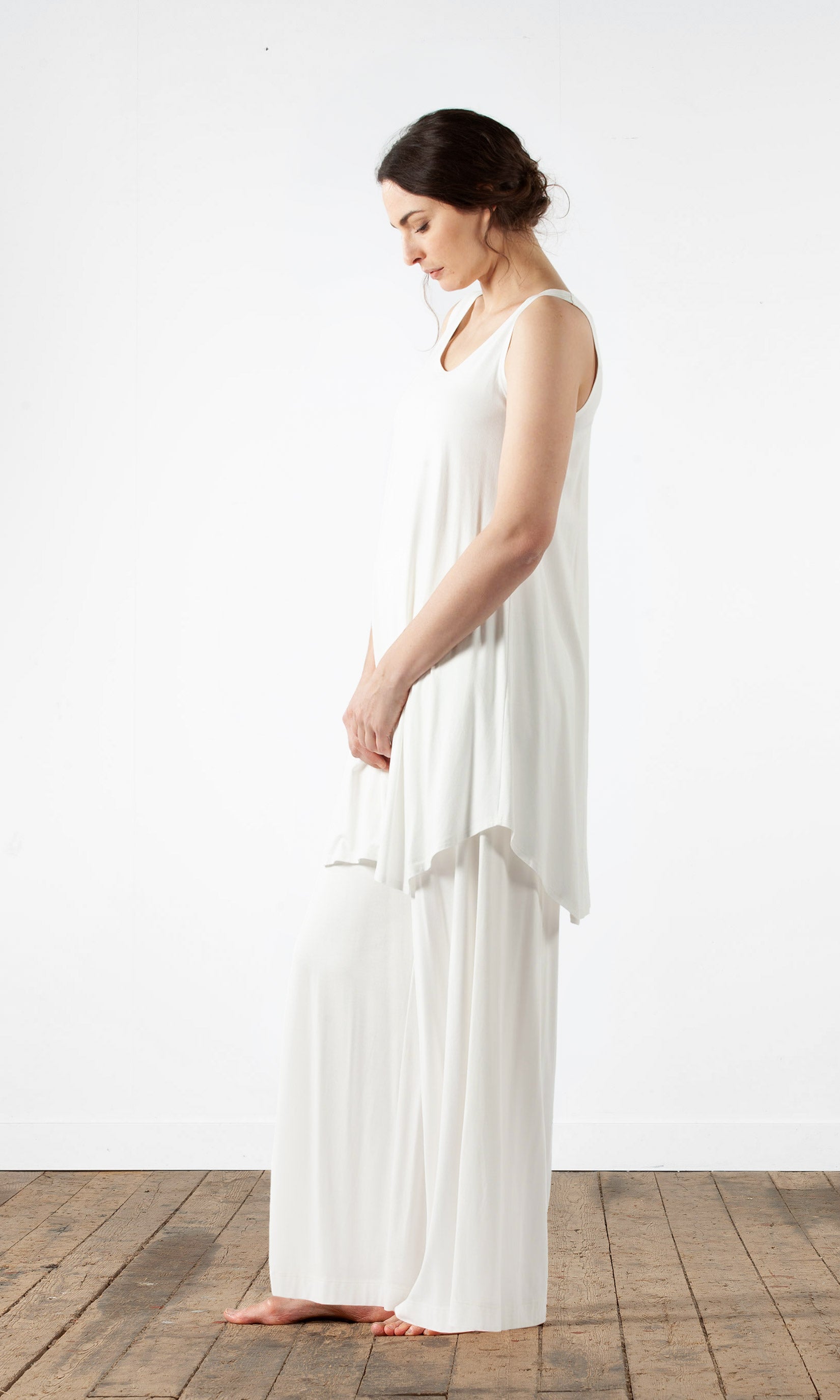 Viskostunika in A-Linien-Form, ärmelloses Modell