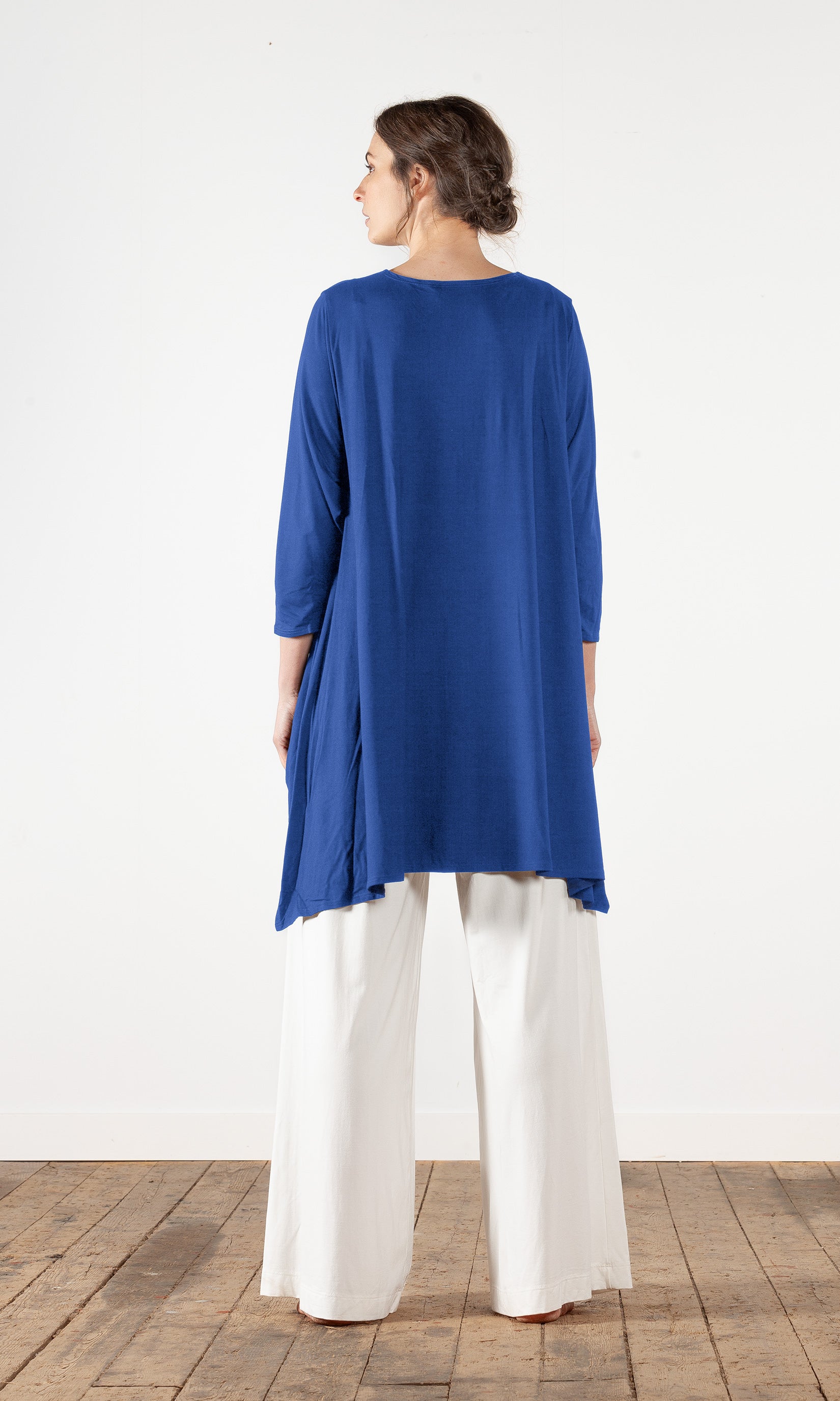 Viskose-Tunika mit 3/4-Arm, weit geschnitten