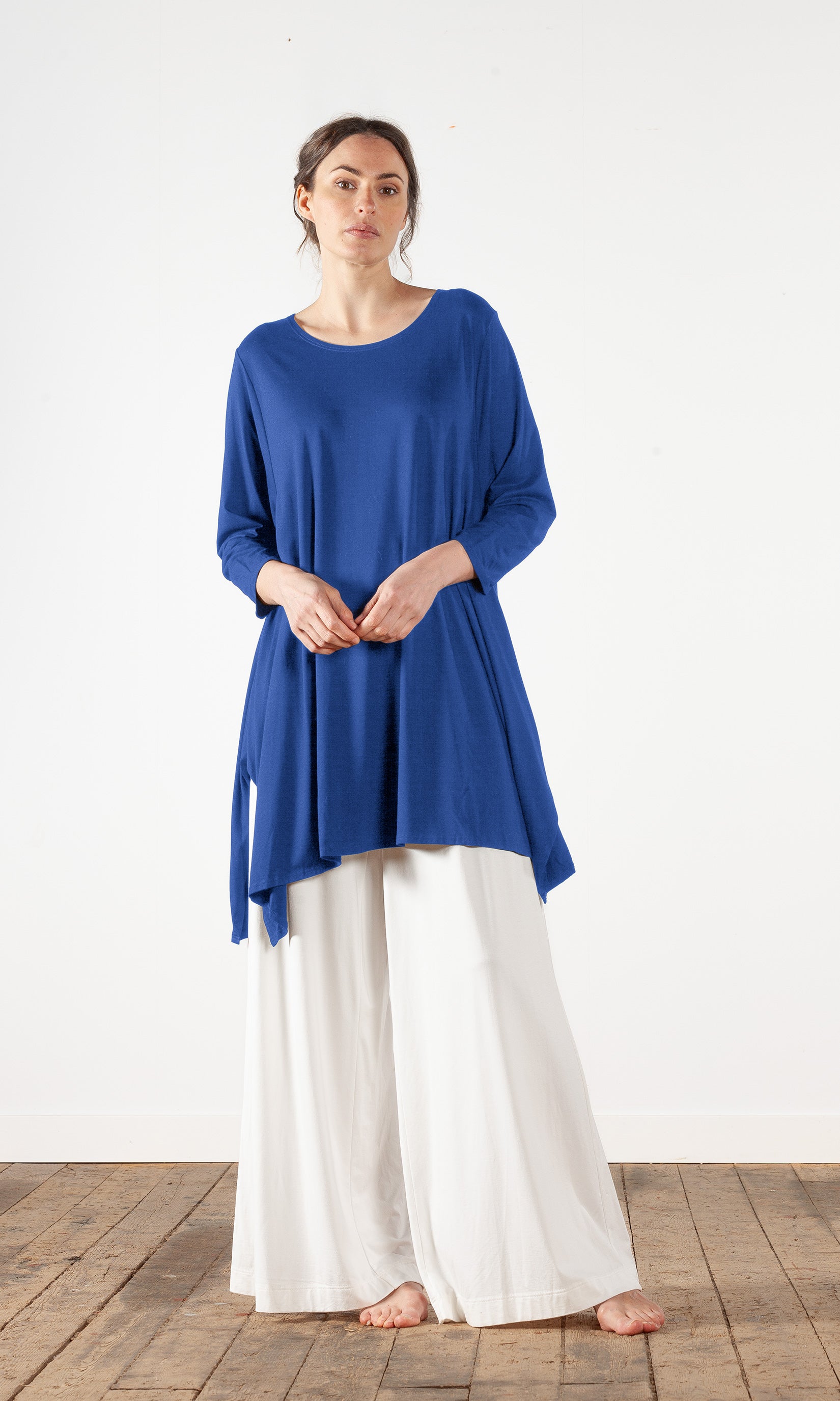 Viskose-Tunika mit 3/4-Arm, weit geschnitten