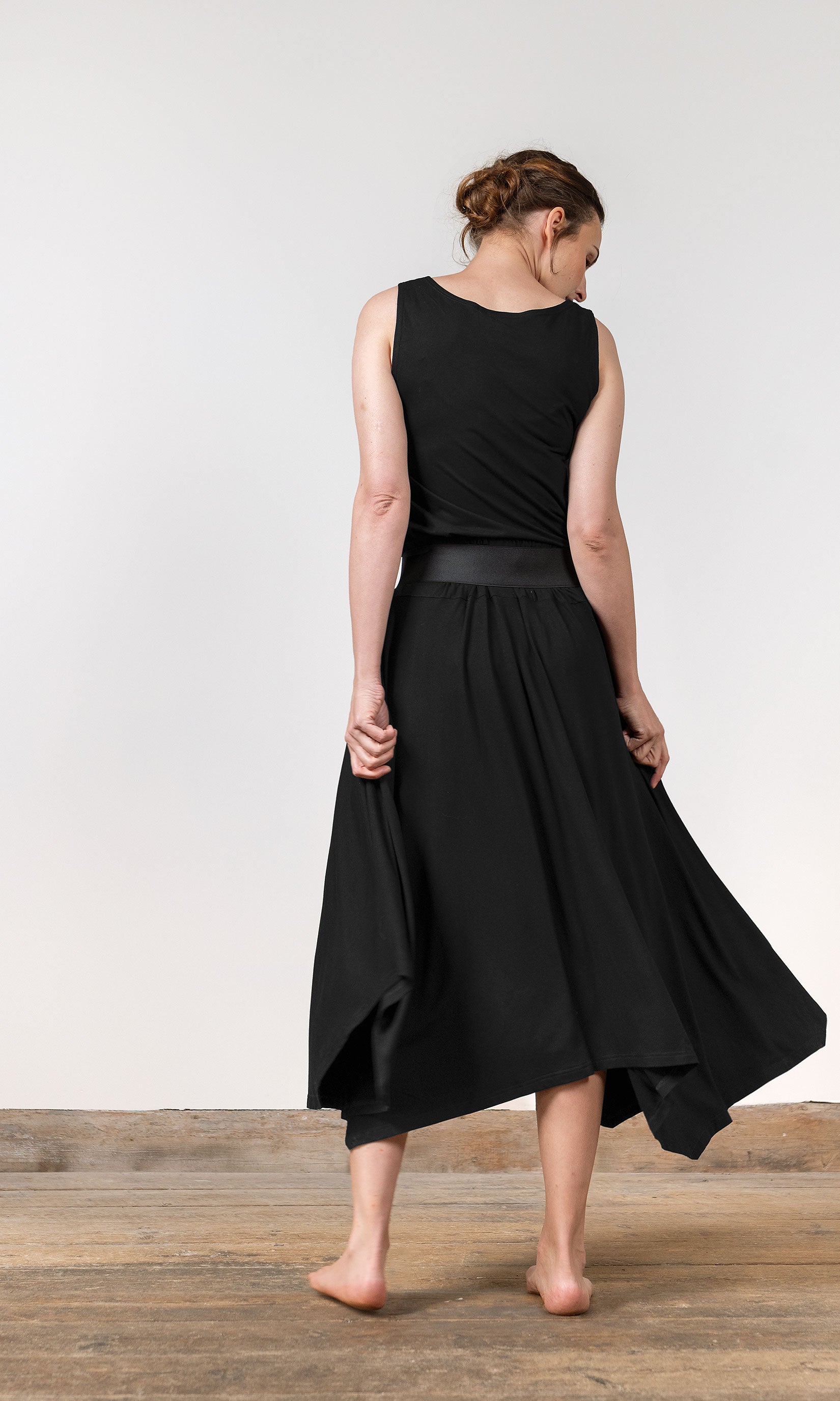 Wide skirt in viscose jersey